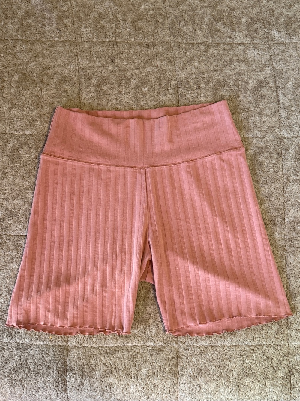 Aerie Offline Ribbed Pink High-Waist Biker Shorts
